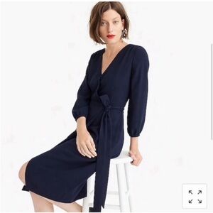 J.Crew Navy Long Sleeve Wrap Dress